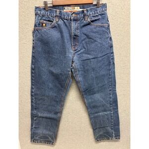 Berne Jeans Flame Resistant HRC2 Straight Leg Mens Blue Denim Workwear 32x30 FR